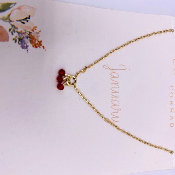 LC Lauren Conrad Red Goldtone Necklace 16" New Loyal Peaceful - Picture 2 of 3